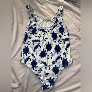 Navy and White Turtle Swimsuit